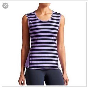 ATHLETA Purple Stripe Muscle Tank Top Size XS